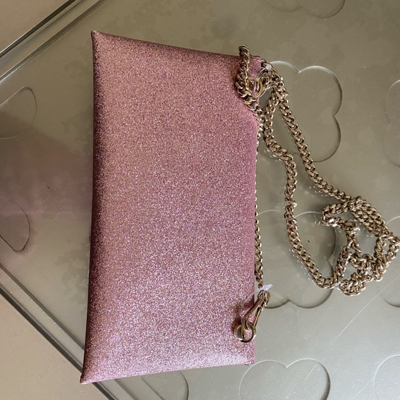 pink sparkly Kate spade convertible clutch with chain strap - Picture 4 of 4